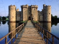 Anglia, Bodiam Castle, Fosa, Zamek Bodiam, Wieś Robertsbridge, Mostek