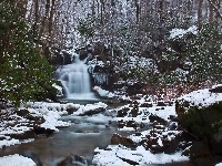 Las, Wodospad, Śnieg