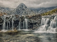 Wodospady Fairy Pools, Szkocja, Skały, Góry