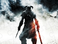 Czarno-Białe, Skyrim, Smok
, The Elder Scrolls, Dovahkiin, Wojownik