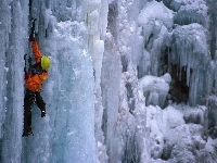 wspinaczka , Alpinizm, góra, lodowe sople