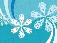 Wstążki, Płatki, Śniegu, Tekstura