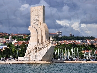 Marina, Łodzie, Odkrywców, Lizbona, Morze, Pomnik, Portugalia, Wybrzeże
