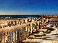 Plaża, Wybrzeże, Ogrodzenie