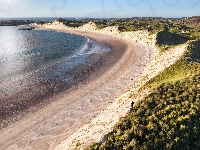 Ardara, Morze, Hrabstwo Donegal, Irlandia, Wzgórza, Plaża, Zatoka, Trawa, Wydmy, Sheskinmore Bay