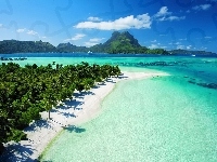 Wyspa, Ocean, Plaża, Bora Bora