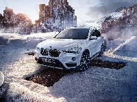 Białe, X1, BMW, Zima, 2016