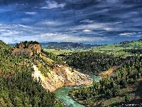 Yellowstone, Góry, Park, Narodowy, Rzeka