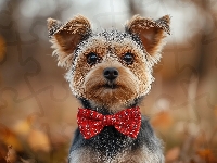 Czerwona, Yorkshire terrier, Pies, Muszka