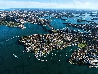 Port, Z lotu ptaka, Australia, Sydney, Miasto