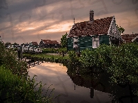 Zaandam, Holandia, Kinderdijk, Most, Kanał, Skansen Zaanse Schans, Domy, Rzeka