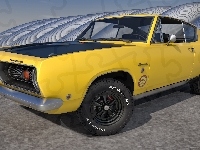 Zabytkowy, Plymouth Barracuda, 1968, 3D