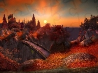 Zachód, Grafika, Fantasy, Słońca