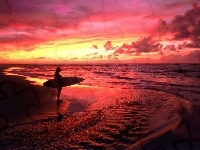 Zachód Słońca, Hawaje, Morze