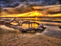 Słońca, Zachód, Plaża