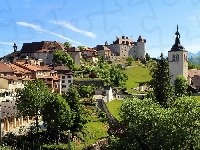 Kanton Fryburg, Zamek Gruyères, Miasto Gruyères, Szwajcaria