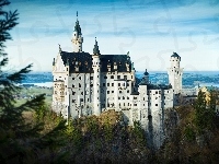 Zamek Neuschwanstein, Alpy, Niemcy, Bawaria, Góry