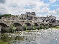Zamek, Francja, Rzeka, Most, Amboise