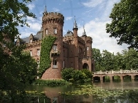 Zamek, Niemcy, Most, Woda, Moyland