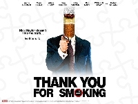 garnitur, plakat, Aaron Eckhart, Thank You For Smoking, papieros, zapalniczka