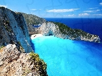 Wrak, Zaynthos, Morze, Grecja, Plaża Navagio, Skały