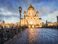 Rosja, Sobór Chrystusa Zbawiciela, Moskwa, Latarnie, Most