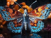 Kolorowy, Zbliżenie, Motyl, Grafika, Owad