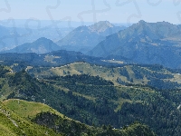 Góry, Zbocza, Wzgórza, Drzewa, Lasy