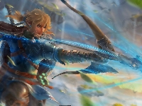 Elfka, Gra, Zelda, Łuk, Postać, The Legend of Zelda Tears of the Kingdom, Łuczniczka