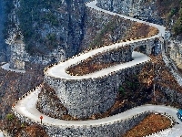 Zhangjiajie, Serpentyna, Park, Narodowy, Góry