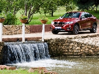 Park, Zieleń, Wodospad, X6, Bmw