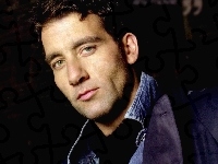 zielone oczy, Clive Owen, ciemne włosy