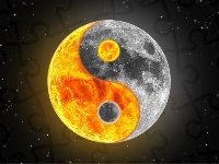 Ying-Yang, Ziemia, Ogień, Grafika, Gwiazdy