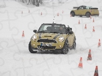 Zima, Mini Cooper Cabrio, Slalom