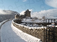 Zima, Zamek, Eilean Donan, Szkocja