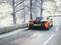 Drzewa, 2016, Droga, McLaren 570S by Novitec, Ośnieżone, Zima