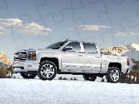 Góry, Chevrolet, Silverado, Zima