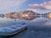 Jezioro, Zima, Łódka