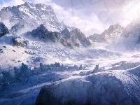 Zima, Góry, Śnieg, Alpiniści