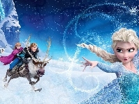 Zima, Zamek, Anna, Frozen, Bałwan Olaf, Bajka, Renifer Sven, Księżniczka Elsa, Kraina lodu, Śnieg, Kristoff