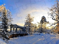 Park, Zima, Mostek