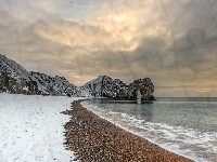 Wybrzeże Jurajskie, Skały, Wybrzeże, Durdle Door, Anglia, Morze, Zima