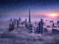 Zjednoczone Emiraty Arabskie, Mgła, Dubaj, Wieżowiec Burdż Chalifa, Drapacze chmur