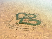 Serca, Napis, Piasek, Love, Love Lake Dubai, Dubaj, Zjednoczone Emiraty Arabskie, Dwa, Teren piknikowy