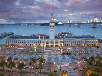 San Francisco, Budynek promowy, Zatoka, Stany Zjednoczone, Most, Ferry Building, Kalifornia