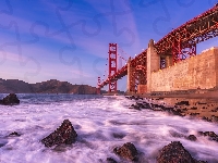 Kalifornia, Kamienie, Most Golden Gate, Cieśnina Golden Gate, Stany Zjednoczone, San Francisco