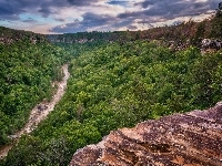 Rzeka, Stan Alabama, Skały, Stany Zjednoczone, Rezerwat Narodowy Little River Canyon, Drzewa