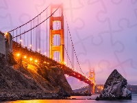 Golden Gate Bridge, Stan Kalifornia, Stany Zjednoczone, San Francisco, Mgła, Most