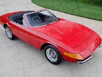 Złożony, Czerwone, Ferrari Daytona, Dach