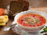 Pomidorowa, Zupa, Chleb